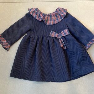 Fina Ejerique navy blue and plaid Christmas dress size 2